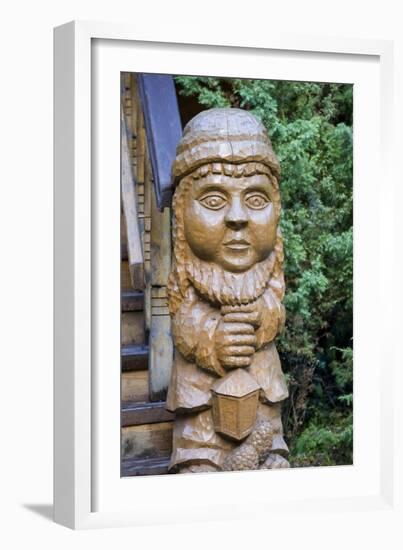 Wood Sculpture at Entrance to Girios Aidas (Echoes of Forest) Museum of Natural History-null-Framed Photographic Print