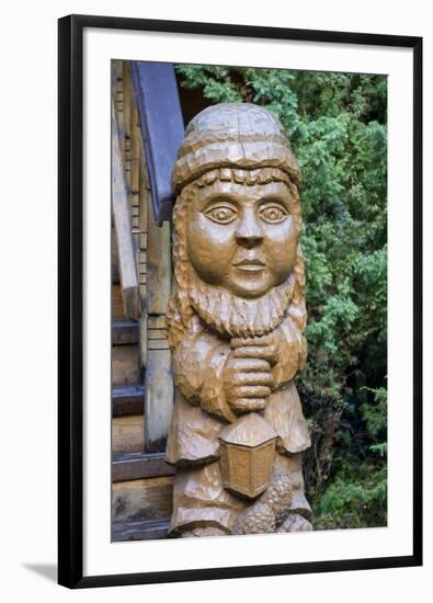 Wood Sculpture at Entrance to Girios Aidas (Echoes of Forest) Museum of Natural History-null-Framed Photographic Print