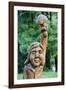 Wood Sculpture at Entrance to Girios Aidas (Echoes of the Forest) Museum of Natural History-null-Framed Photographic Print