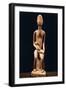 Wood Sculpture Depicting Mother and Child-null-Framed Giclee Print