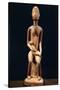 Wood Sculpture Depicting Mother and Child-null-Stretched Canvas