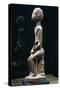Wood Sculpture Depicting Mother and Child-null-Stretched Canvas