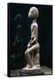 Wood Sculpture Depicting Mother and Child-null-Framed Stretched Canvas