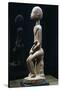 Wood Sculpture Depicting Mother and Child-null-Stretched Canvas