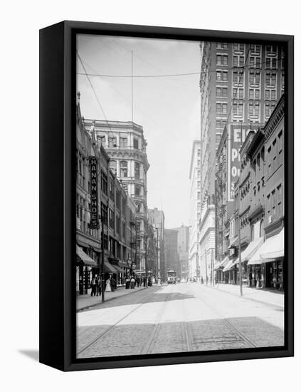 Wood Street, Pittsburg, Pa.-null-Framed Stretched Canvas