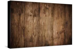 Wood Texture Plank Grain Background, Wooden Desk Table or Floor, Old Striped Timber Board-Vladimirs-Stretched Canvas