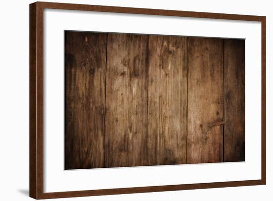 Wood Texture Plank Grain Background, Wooden Desk Table or Floor, Old Striped Timber Board-Vladimirs-Framed Photographic Print