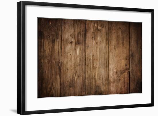 Wood Texture Plank Grain Background, Wooden Desk Table or Floor, Old Striped Timber Board-Vladimirs-Framed Photographic Print