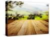 Wood Textured Backgrounds on the Tuscany Landscape-ZoomTeam-Stretched Canvas