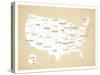 Wood USA Map-Kindred Sol Collective-Stretched Canvas