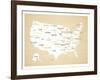 Wood USA Map-Kindred Sol Collective-Framed Art Print