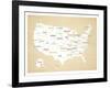 Wood USA Map-Kindred Sol Collective-Framed Art Print