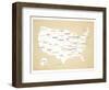 Wood USA Map-Kindred Sol Collective-Framed Art Print