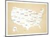 Wood USA Map-Kindred Sol Collective-Mounted Art Print