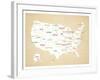 Wood USA Map-Kindred Sol Collective-Framed Art Print