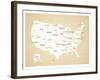 Wood USA Map-Kindred Sol Collective-Framed Art Print