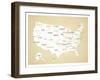 Wood USA Map-Kindred Sol Collective-Framed Art Print