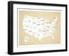 Wood USA Map-Kindred Sol Collective-Framed Art Print