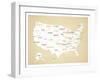 Wood USA Map-Kindred Sol Collective-Framed Art Print