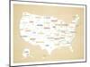 Wood USA Map-Kindred Sol Collective-Mounted Art Print