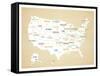 Wood USA Map-Kindred Sol Collective-Framed Stretched Canvas