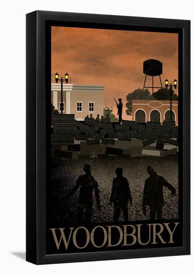 Woodbury Retro Travel Poster-null-Framed Poster