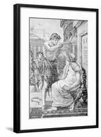 Woodcut after Julius Caesar Refusing Imperial Crown by Tadema-null-Framed Giclee Print