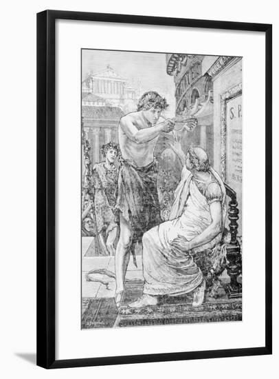 Woodcut after Julius Caesar Refusing Imperial Crown by Tadema-null-Framed Giclee Print