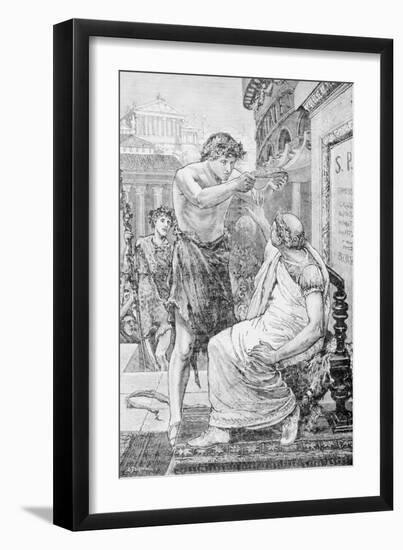 Woodcut after Julius Caesar Refusing Imperial Crown by Tadema-null-Framed Giclee Print