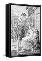 Woodcut after Julius Caesar Refusing Imperial Crown by Tadema-null-Framed Stretched Canvas