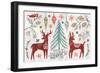 Woodcut Christmas I Color-Daphne Brissonnet-Framed Art Print