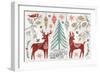 Woodcut Christmas I Color-Daphne Brissonnet-Framed Art Print