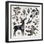 Woodcut Christmas III-Daphne Brissonnet-Framed Art Print