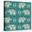 Woodcut Elephant Pattern B-Daphne Brissonnet-Stretched Canvas