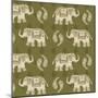 Woodcut Elephant Patterns-Daphne Brissonnet-Mounted Art Print