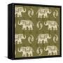 Woodcut Elephant Patterns-Daphne Brissonnet-Framed Stretched Canvas