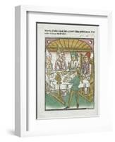 Woodcut Illustration from Medieval Book-null-Framed Giclee Print