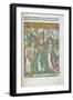 Woodcut Illustration of Marriage Ceremony from Medieval Book-null-Framed Giclee Print