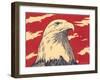 Woodcut of Bald Eagle-null-Framed Art Print