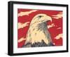 Woodcut of Bald Eagle-null-Framed Art Print