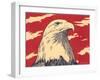 Woodcut of Bald Eagle-null-Framed Art Print