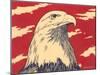 Woodcut of Bald Eagle-null-Mounted Art Print