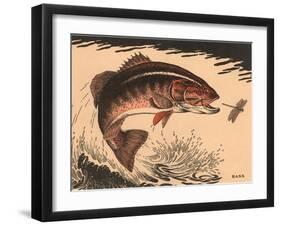 Woodcut of Bass-null-Framed Art Print