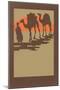 Woodcut of Camels and Nomad-null-Mounted Giclee Print