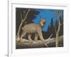 Woodcut of Canada Lynx-null-Framed Art Print