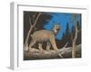 Woodcut of Canada Lynx-null-Framed Art Print