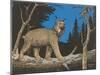 Woodcut of Canada Lynx-null-Mounted Art Print