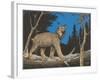 Woodcut of Canada Lynx-null-Framed Art Print