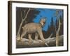 Woodcut of Canada Lynx-null-Framed Art Print
