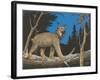 Woodcut of Canada Lynx-null-Framed Art Print